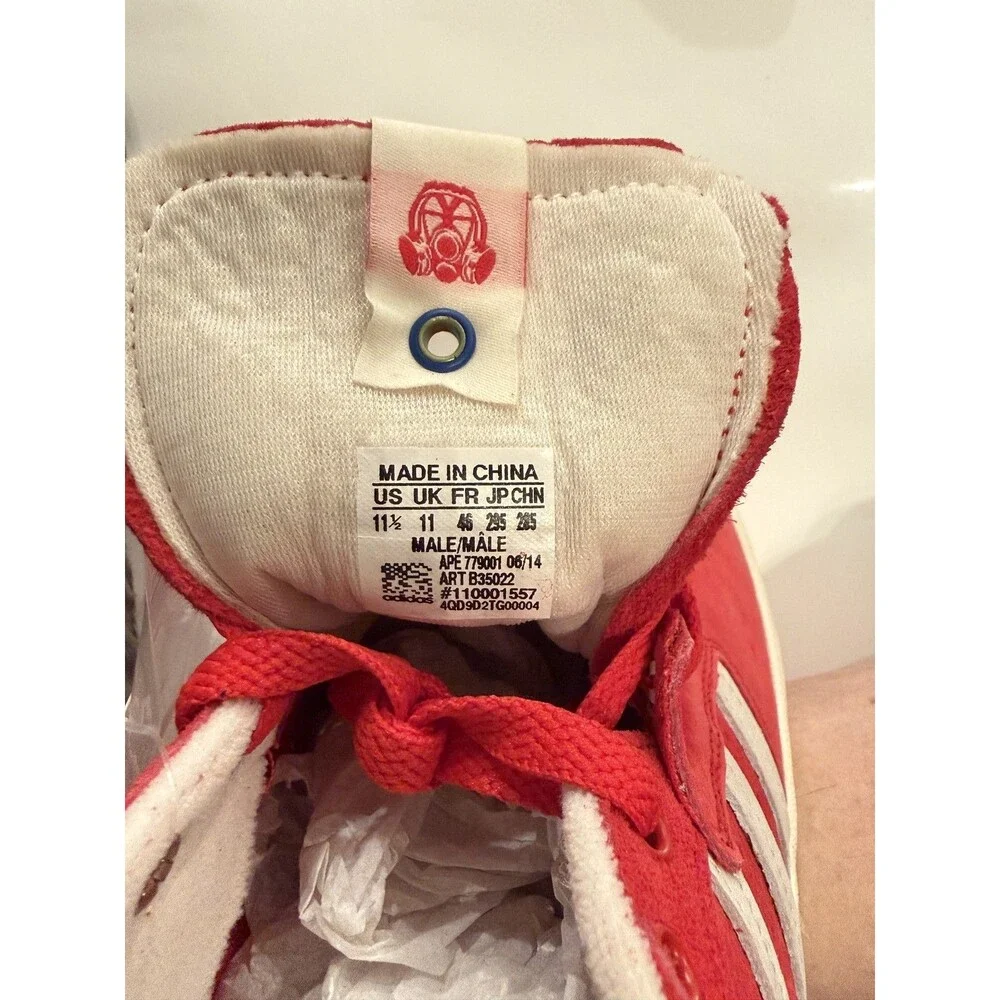 Adidas Edberg 86 Footpatrol Collaboration Scarlet Red Suede Sneakers Mens 11.5